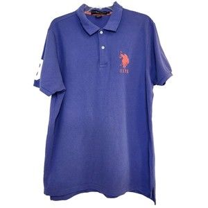 US POLO ASSN Men’s Purple 100% Cotton Polo Shirt Size Large